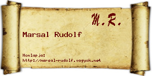 Marsal Rudolf névjegykártya